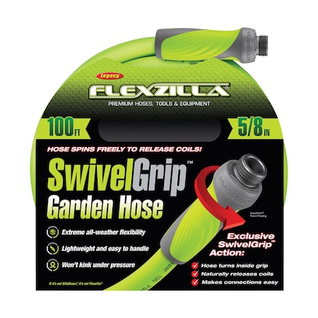 Legacy Legacy Flexzilla SwivelGrip 5/8 in. D X 100 ft. L Medium Duty Premium Grade Garden Hose HFZG5100YWS